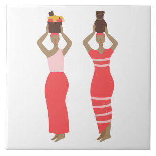 African women ceramic tile