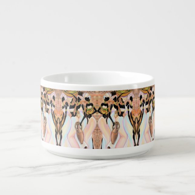 African Women Dinner Bowl Modern Style Painting (Center)