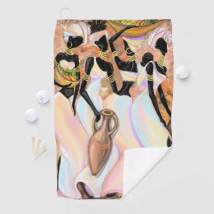 African Women Golf Towel Modern Style Painting