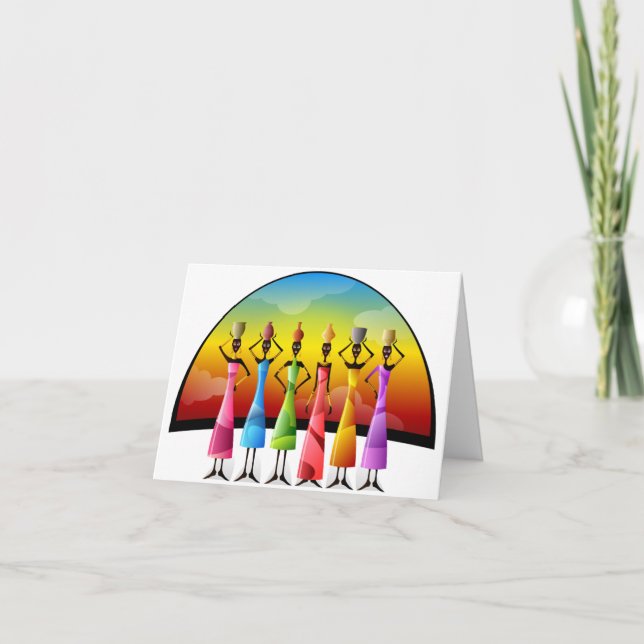 African Women in Colorful Dress Card (Front)