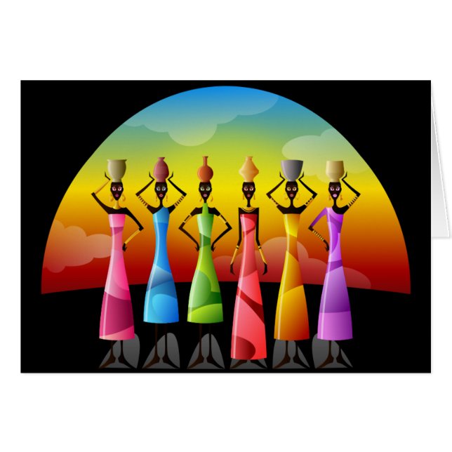 African Women in Colorful Dress Kwanzaa (Front Horizontal)