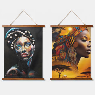 African women Portraits, beauty black Women Hanging Tapestry