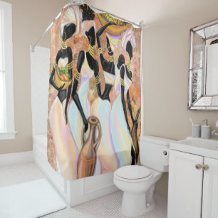 African Women Shower Curtain Art Painting