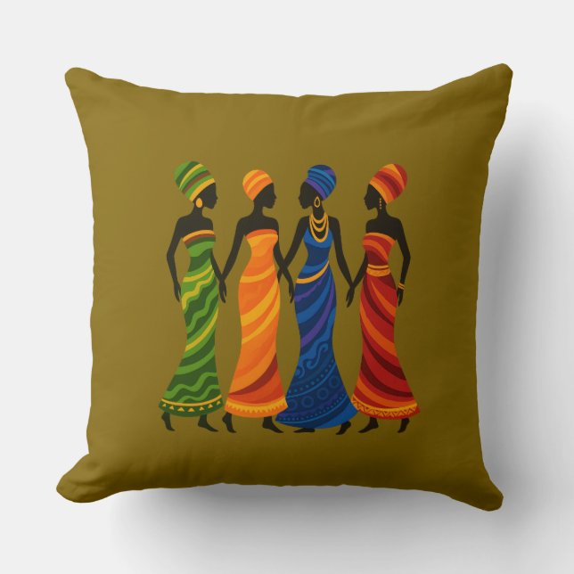 African Women  Throw Pillow (Front)