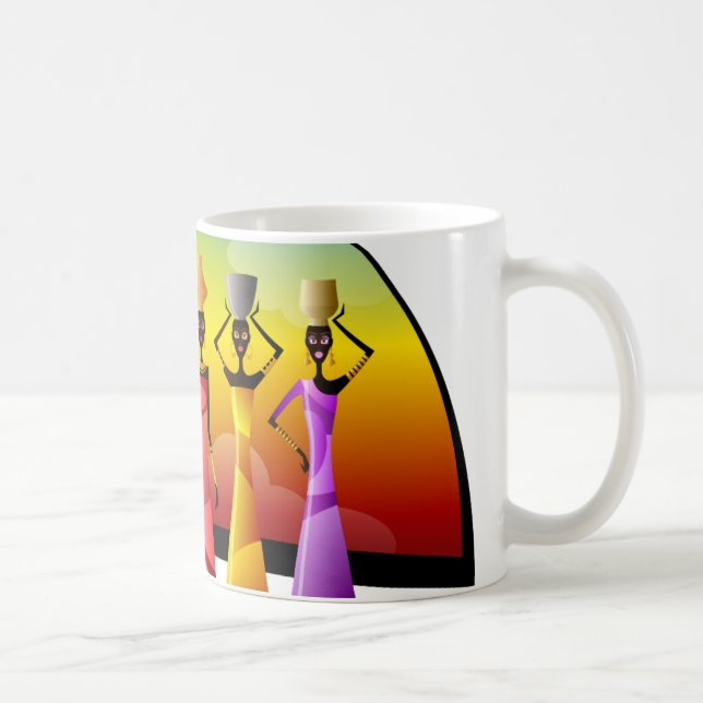 African Women with Pottery on their heads Coffee Mug (Right)