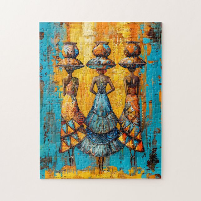 African Women with Water Jugs Jigsaw Puzzle (Vertical)