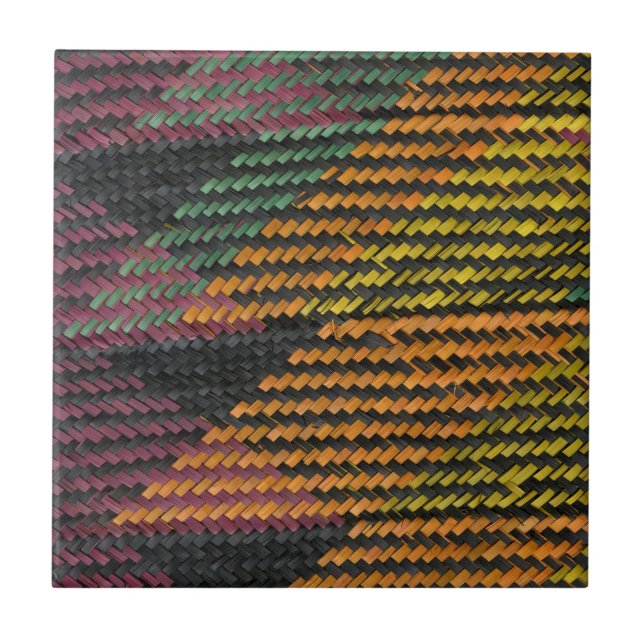 African Woven Straw Mat Tile (Front)
