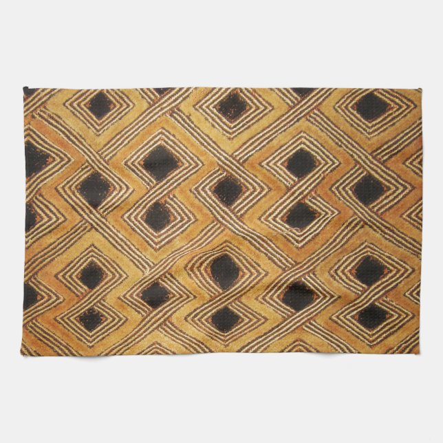 African Zaire Congo Kuba Textile Towel (Horizontal)
