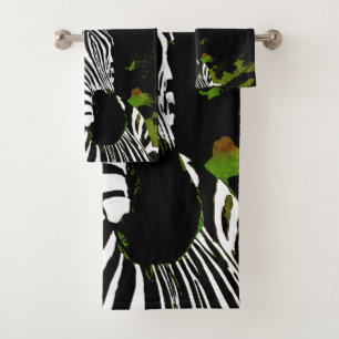 African Zebra Night Bath Towel Set