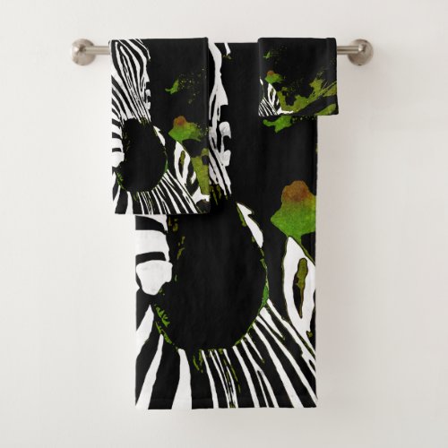 African Zebra Night Bath Towel Set