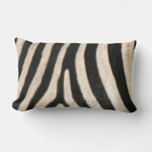 African Zebra Print  Wildife Safari Decor Lumbar Pillow