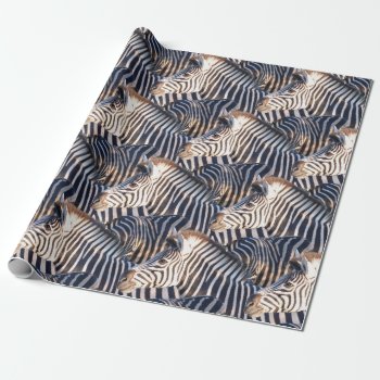 African Zebra Wildlife Wrapping Paper by Rebecca_Reeder at Zazzle