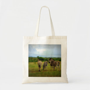 African Zebras in a Natural Setting Tote Bag