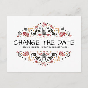 Africana Ankara Kente Lizard change of plans Announcement Postcard