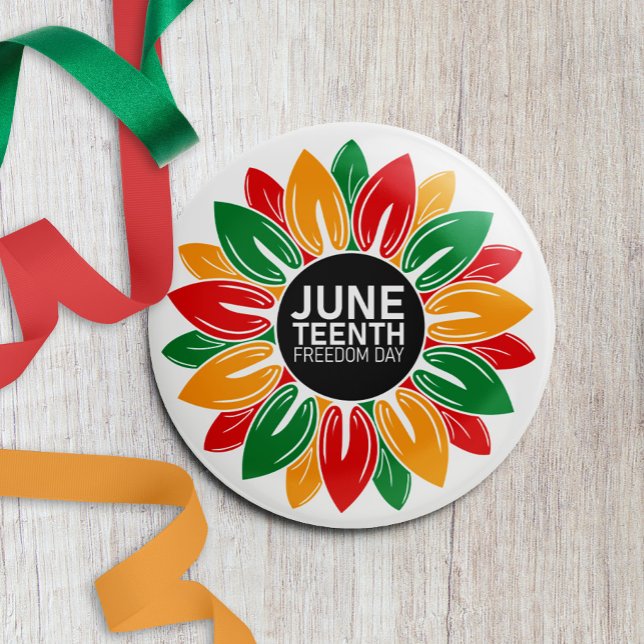 AfricanAmerican Black History Juneteenth Sunflower Button (Creator Uploaded)