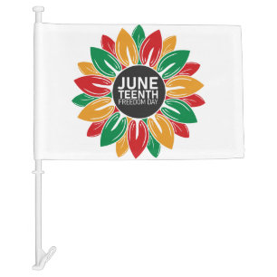 AfricanAmerican Black History Juneteenth Sunflower Car Flag