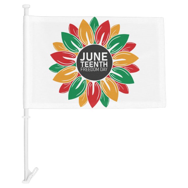 AfricanAmerican Black History Juneteenth Sunflower Car Flag (Front)
