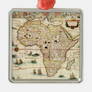 AfricaPanoramic MapAfrica 2 Metal Ornament