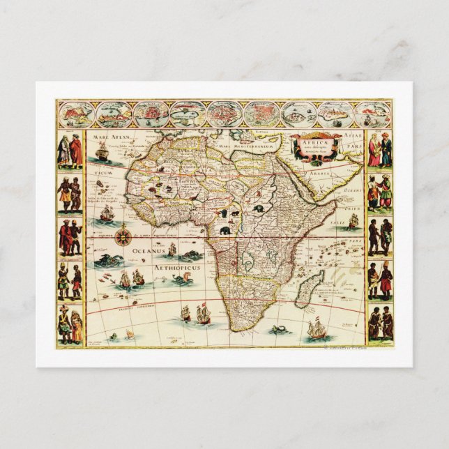 AfricaPanoramic MapAfrica 2 Postcard (Front)