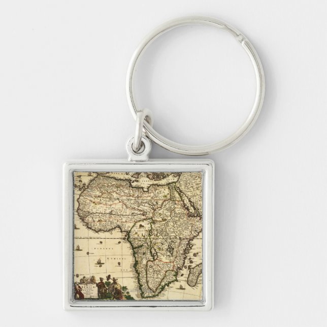AfricaPanoramic MapAfrica Keychain (Front)