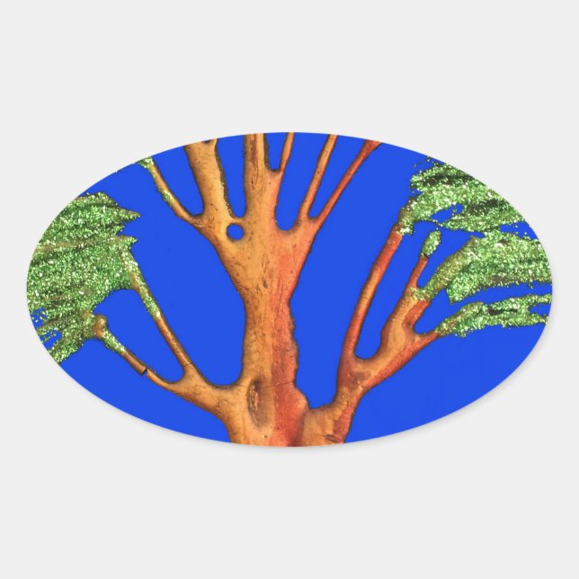 Africa's Acacia Beauty: Serengeti Serenity. Oval Sticker (Front)