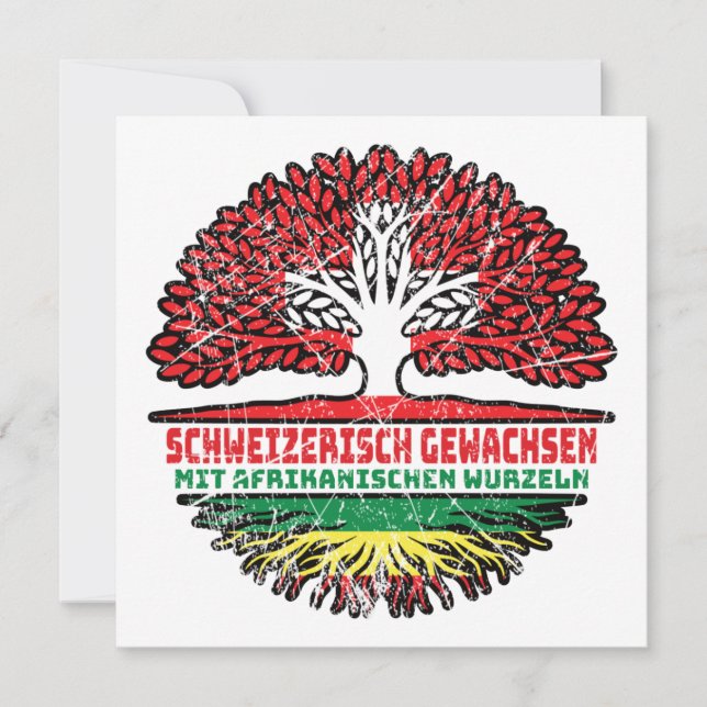 Afrika Afrikanisch Schweizer Schweiz Baum Wurzel Card (Front)