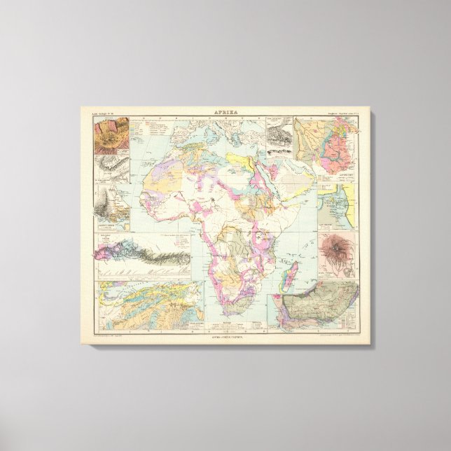 Afrika - Atlas Map of Africa Canvas Print (Front)