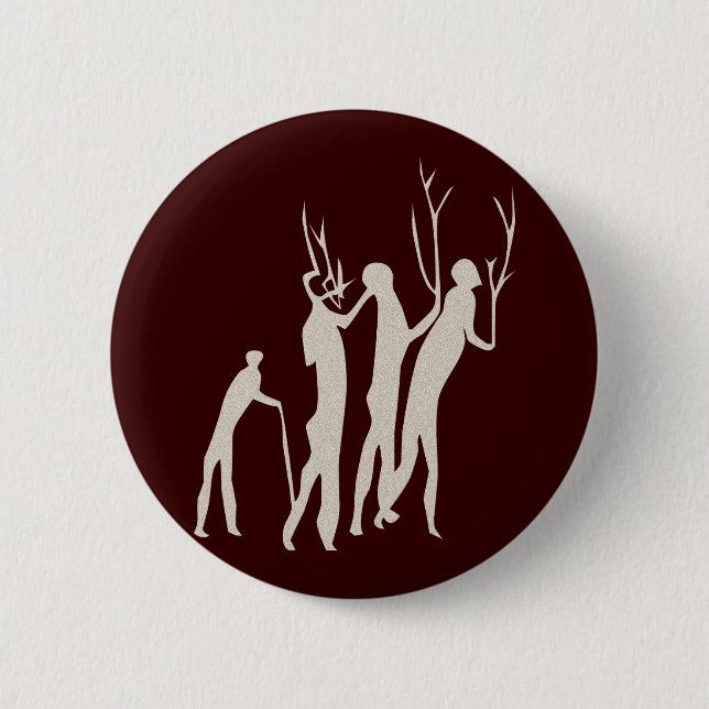 Afrika Felsmalerei Menschen africa cave art people Pinback Button (Front)