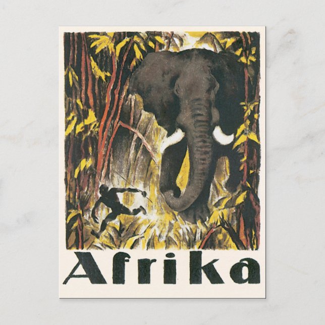 Afrika Vintage Travel Poster Postcard (Front)