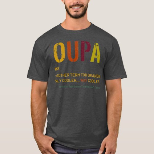 Afrikaans Grandpa Oupa Funny Definition Cool Retro T_Shirt