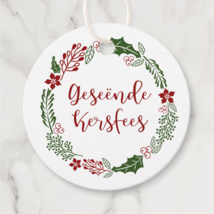 Afrikaans Merry Christmas, Custom Favor Tags