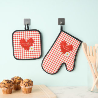 Afrikaanse Liefde / Romanse - My Hartjie My Liefie Oven Mitt & Pot Holder Set