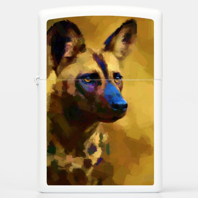 Afrikaanse Wilde Hond Zippo Lighter (Front)