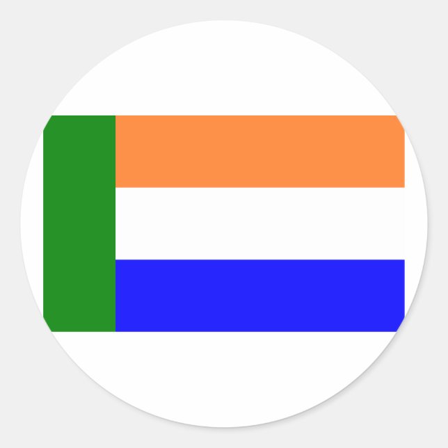 Afrikaner Vryheidsvlag, South Africa Classic Round Sticker (Front)