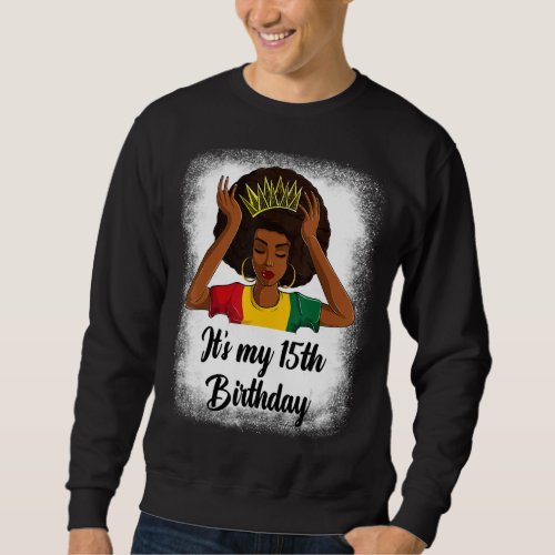 Afro 15th Birthday Shirts For Girls Black Birthda