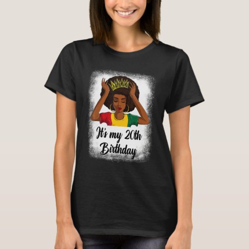 Afro 20th Birthday Shirts For Women Black Birthda