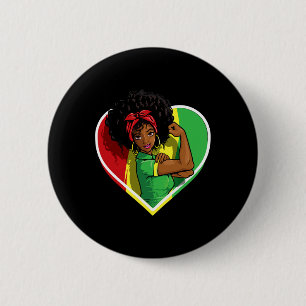 Afro African American Women Black Melanin Juneteen Button