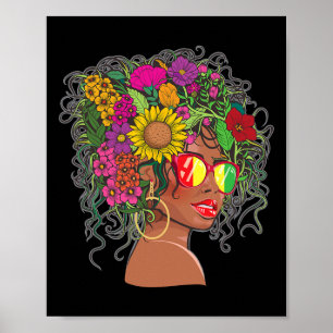 Afro African American Women Black Melanin Queen Ju Poster