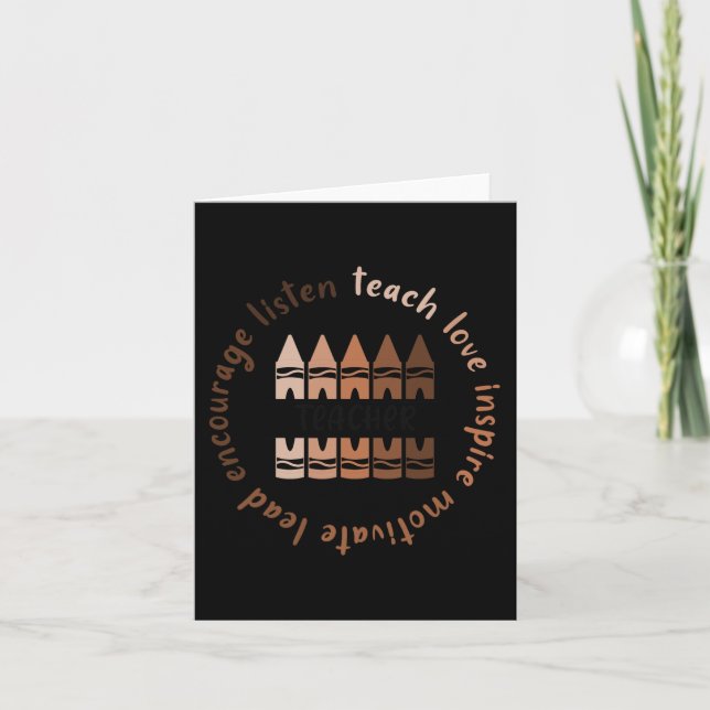 Afro African Black History Month Melanin Teacher  Card (Front)