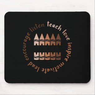 Afro African Black History Month Melanin Teacher Mouse Pad