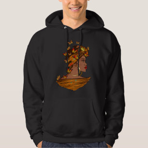 Afro African Woman Butterflies Black Queen History Hoodie