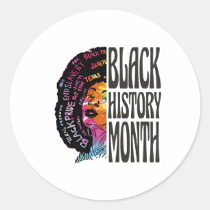 Afro American Black History Month And Juneteenth P Classic Round Sticker