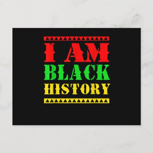 Afro American Black History Month I Am Black Histo Announcement Postcard