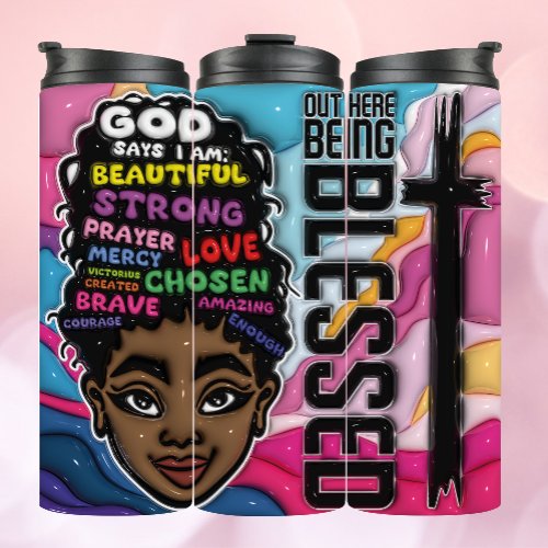 Afro_American Blessings _ 3D Inflated Tumbler