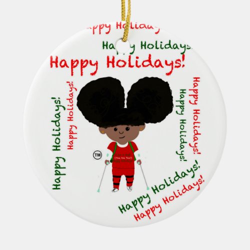 Afro American Child Holiday Ornament 