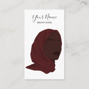 Afro American Muslim Hijab Beauty Salon QR Code Business Card