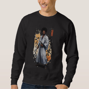 Afro American Samurai African Warrior in Anime wit Sweatshirt