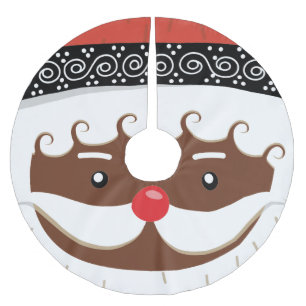 afro american santa brushed polyester tree skirt