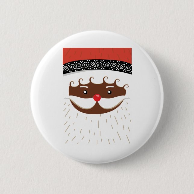 afro american santa button (Front)