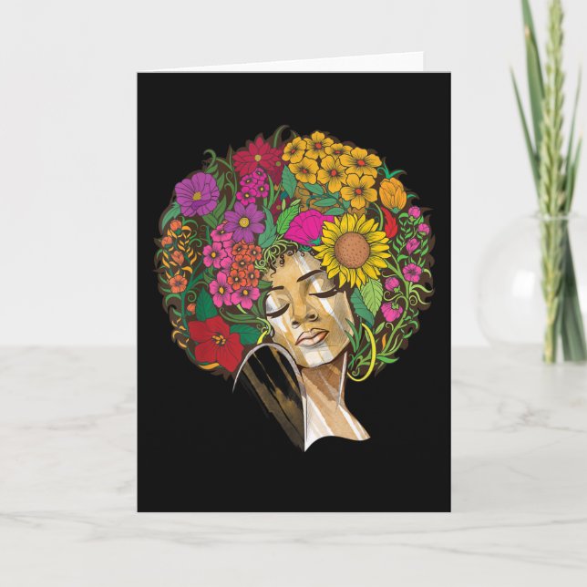Afro American Women Melanin Queen African American Card (Front)